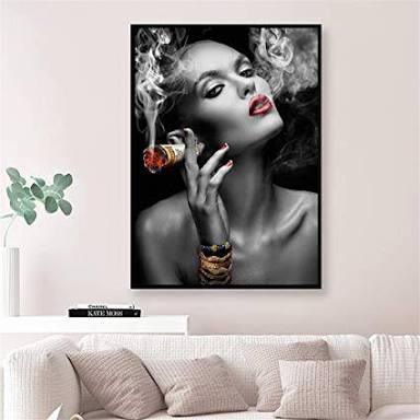 Cigar Girl Modern Wall Painting - The Artment