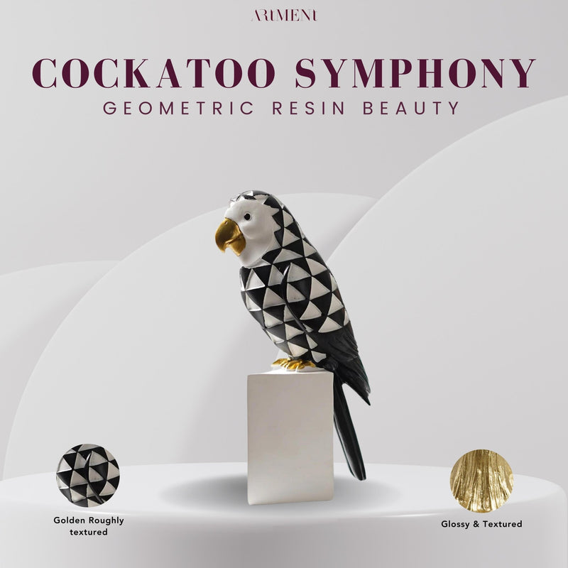 Cockatoo Symphony: Geometric Resin Beauty - The Artment