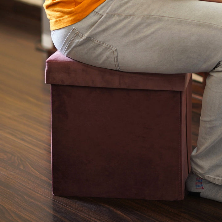 CosyFold Portable Velvet Pouffe - The Artment