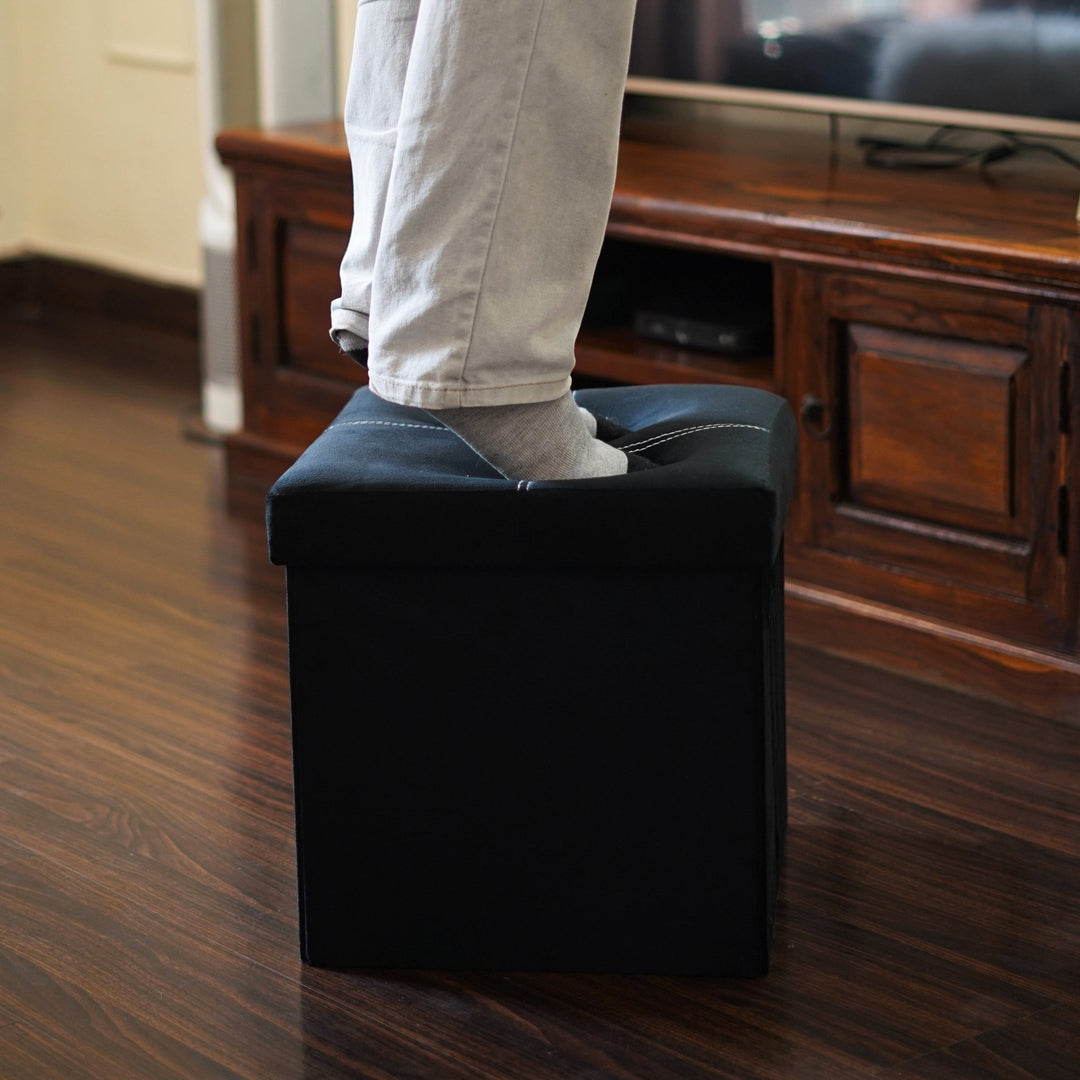 CosyFold Portable Velvet Pouffe - The Artment