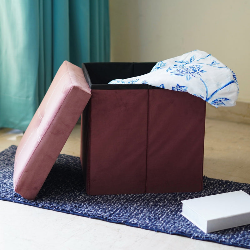 CosyFold Portable Velvet Pouffe - The Artment