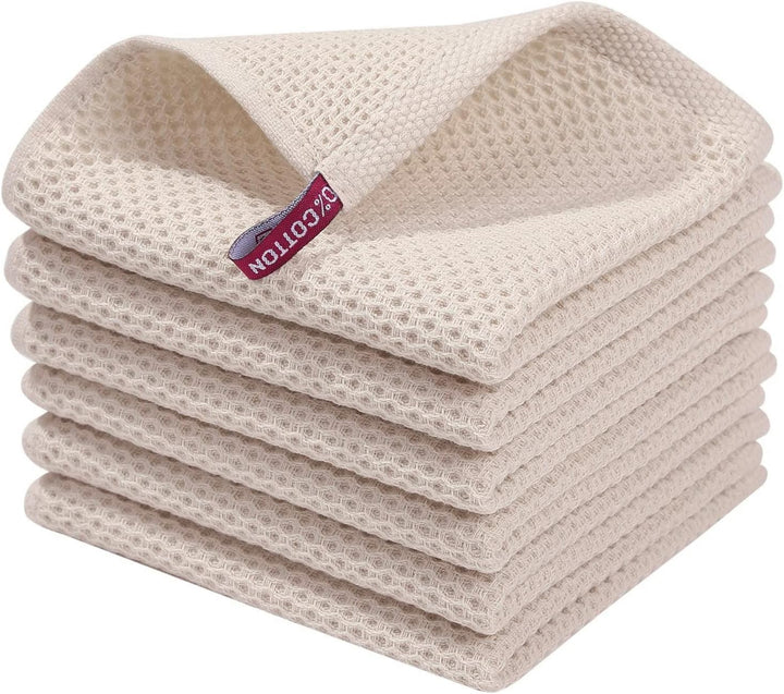 CozyWeave Towels : 100% Cotton Waffle Weave Kitchen Dish Cloth (Set of 6) - The Artment