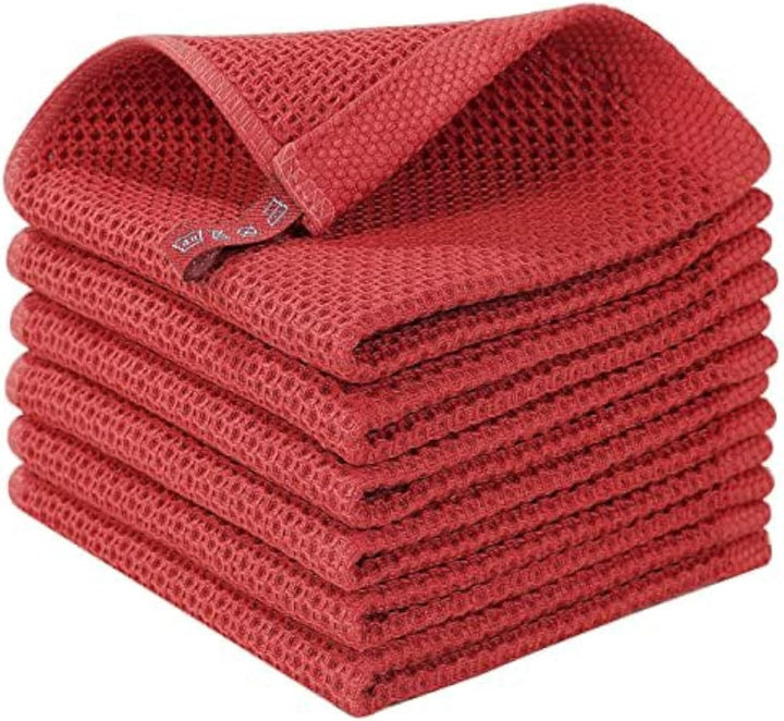 CozyWeave Towels : 100% Cotton Waffle Weave Kitchen Dish Cloth (Set of 6) - The Artment