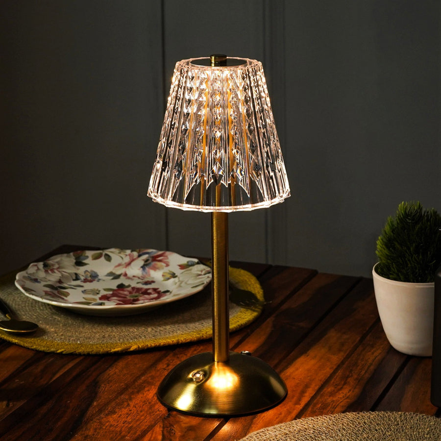 Crystal Diamond Metal Table Lamp - The Artment