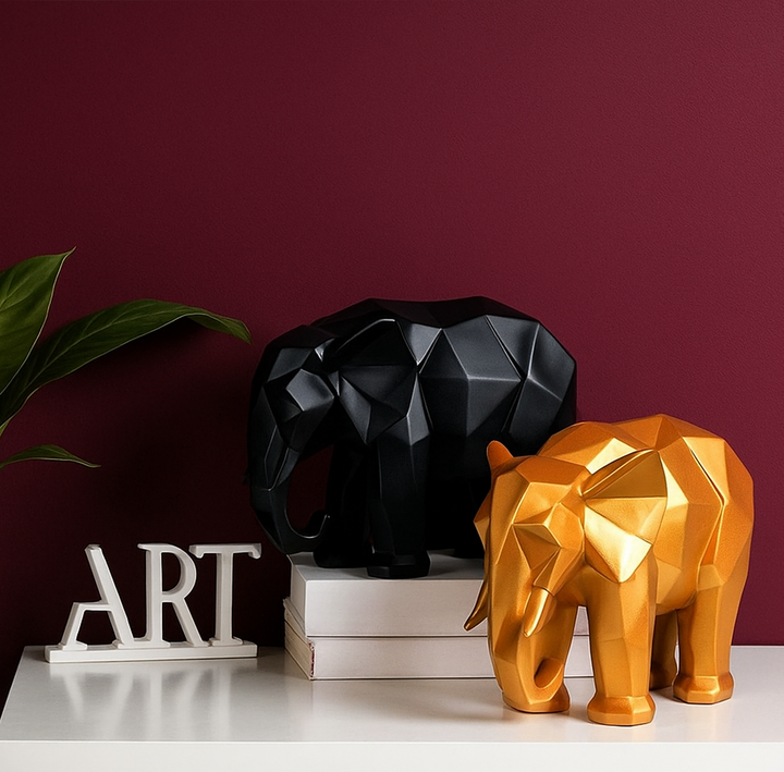 Modern Art Geometric Elephant Accent