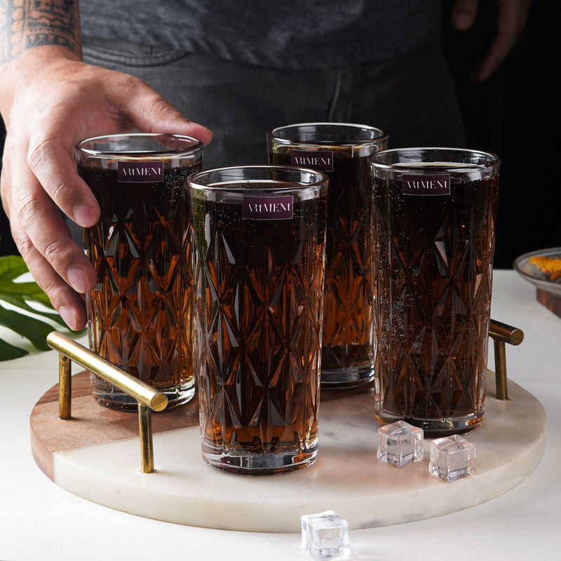 Elevated Etched Highball Glass - The Artment