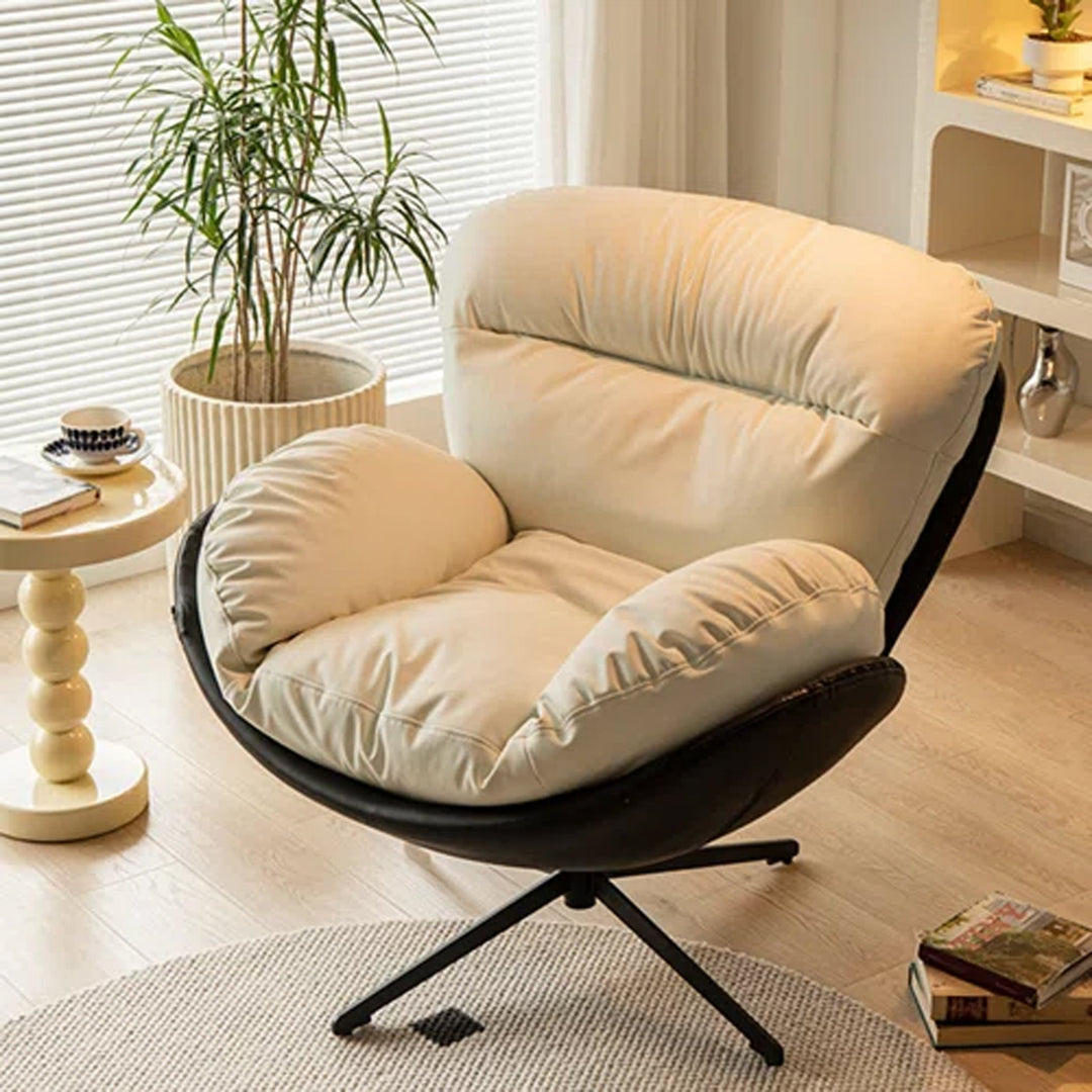 Espresso Marble Swivel Lounge Chair - The Artment