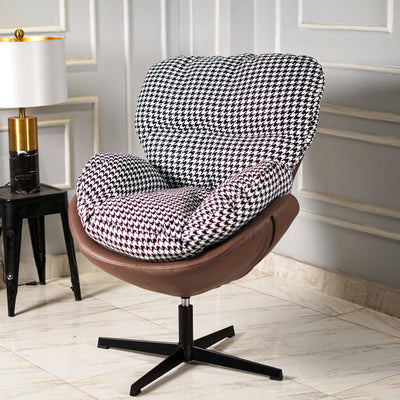 Espresso Marble Swivel Lounge Chair - The Artment