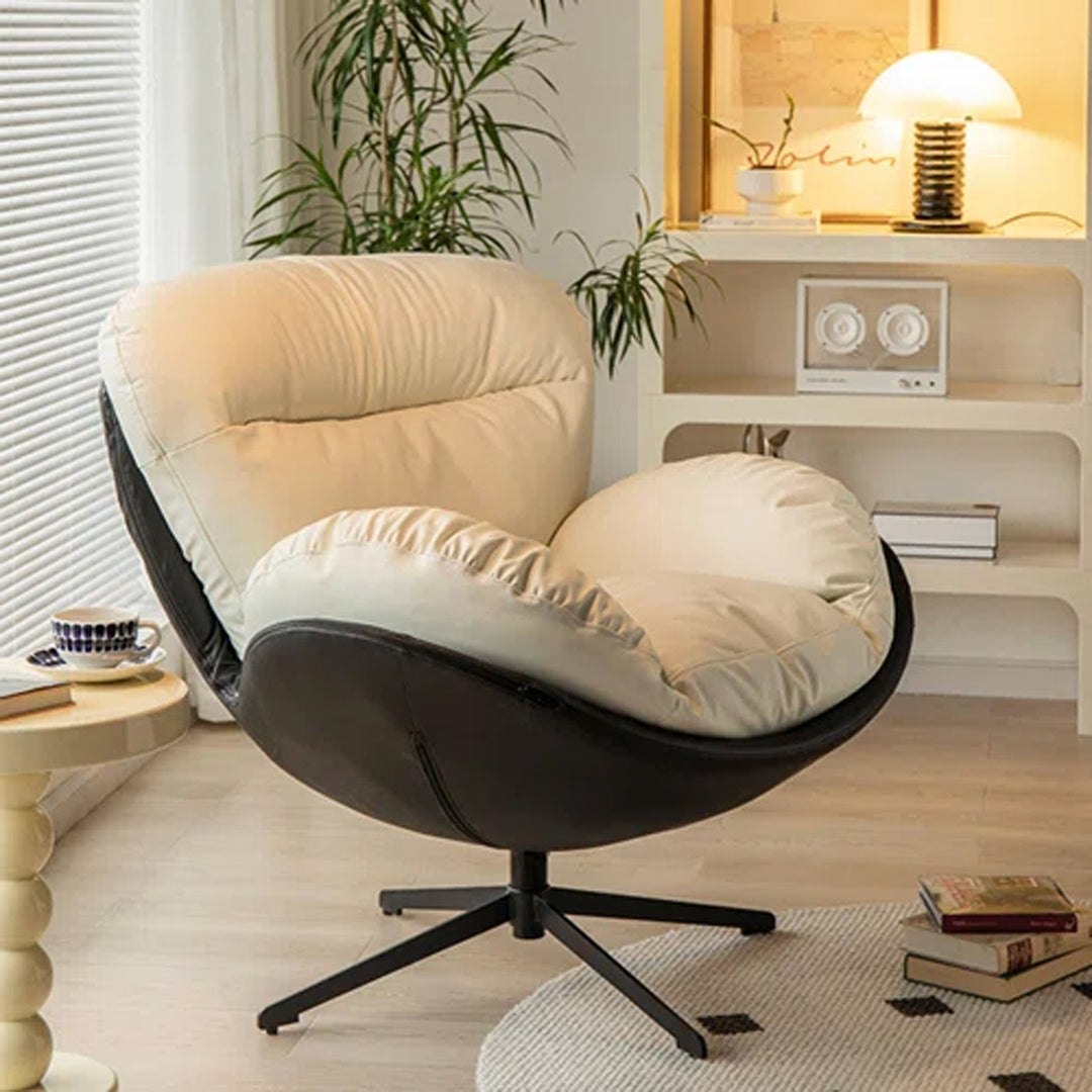 Espresso Marble Swivel Lounge Chair - The Artment