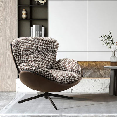 Espresso Marble Swivel Lounge Chair - The Artment