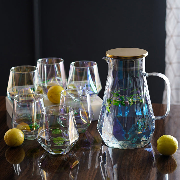 EtherealHexa Borosilicate Drinkware Set (Set of 7) - The Artment