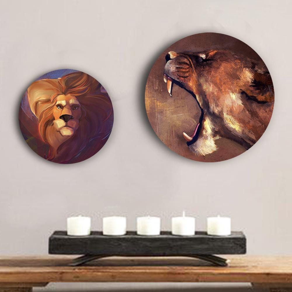 Fierce Lion and Lioness Canvas (Matte Finish) - The Artment