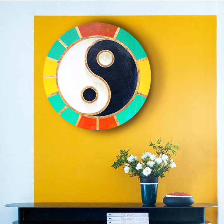 Geometric Yin Yang Dynamic Canvas (Matte Finish) - The Artment