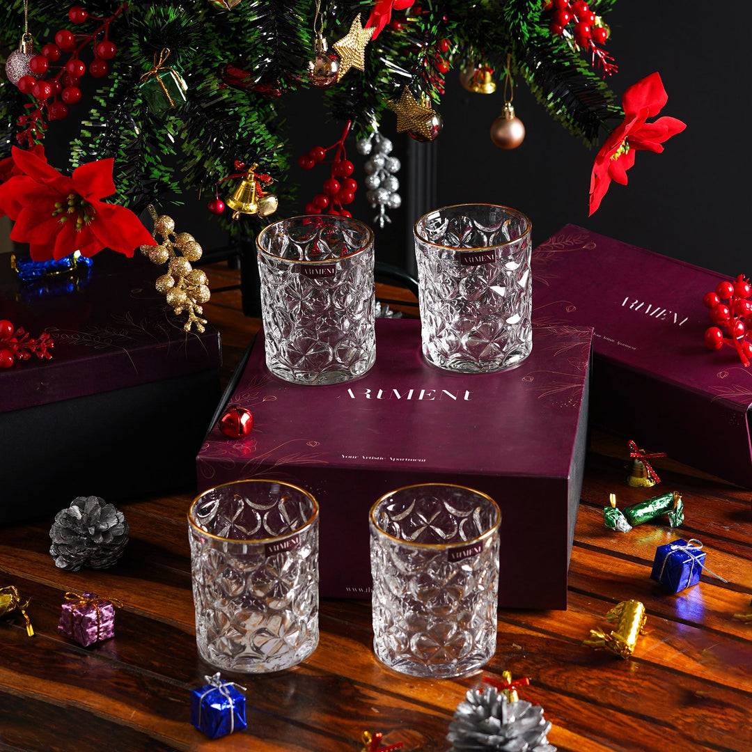 Gilded Bubble Symphony Whiskey Glasses Gift Box (Set of 4) - The Artment