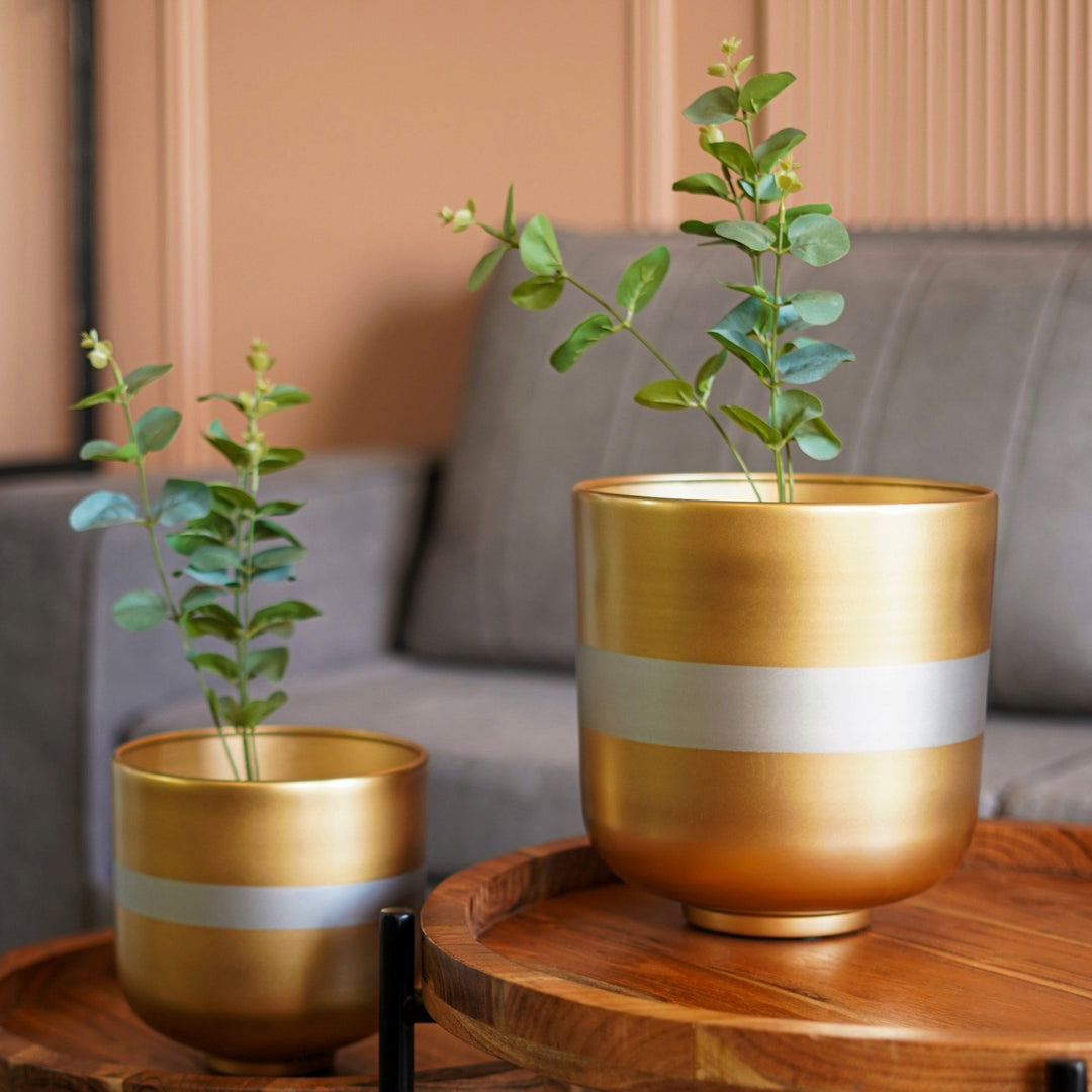 metal pot planter Glimmering Garden Gem Metal Planter – The Artment