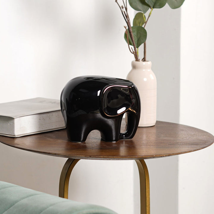 Glossy Guardian: Ceramic Elephant - The Artment