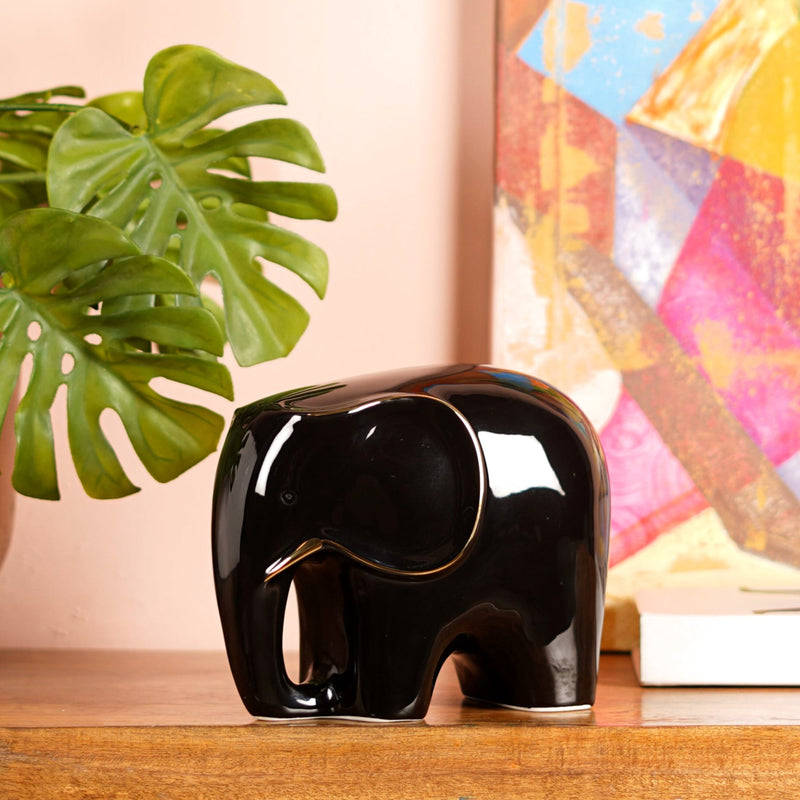 Glossy Guardian: Ceramic Elephant - The Artment