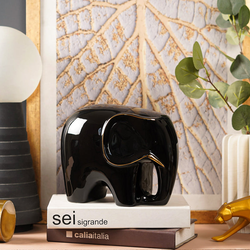 Glossy Guardian: Ceramic Elephant - The Artment