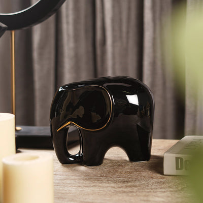 Glossy Guardian: Ceramic Elephant - The Artment