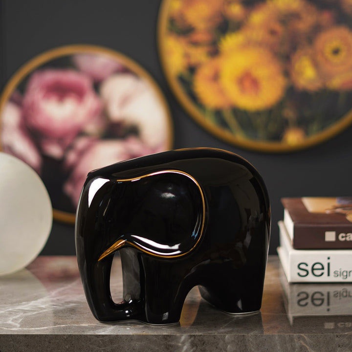 Glossy Guardian: Ceramic Elephant - The Artment