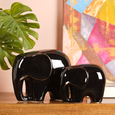 Glossy Guardian: Ceramic Elephant - The Artment