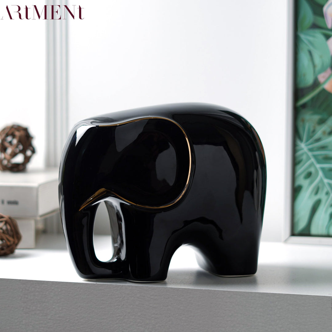 Glossy Guardian: Ceramic Elephant - The Artment