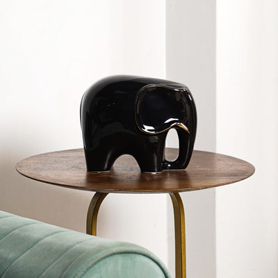 Glossy Guardian: Ceramic Elephant - The Artment