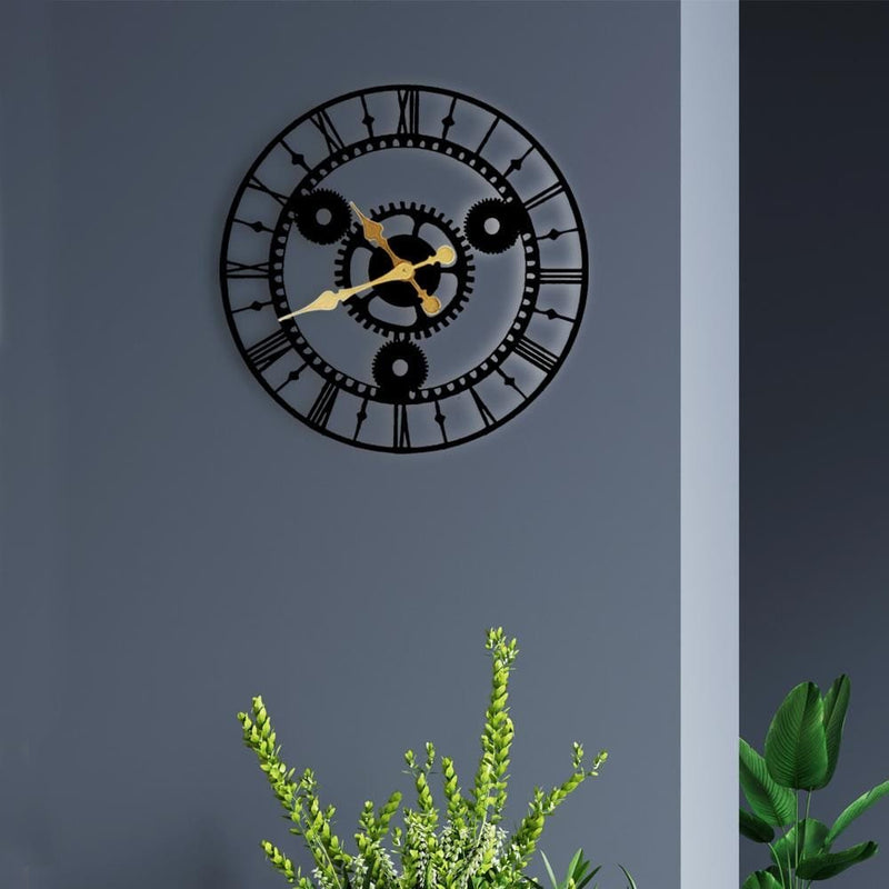 Gold Needle Roman Numerals Wall Clock - The Artment