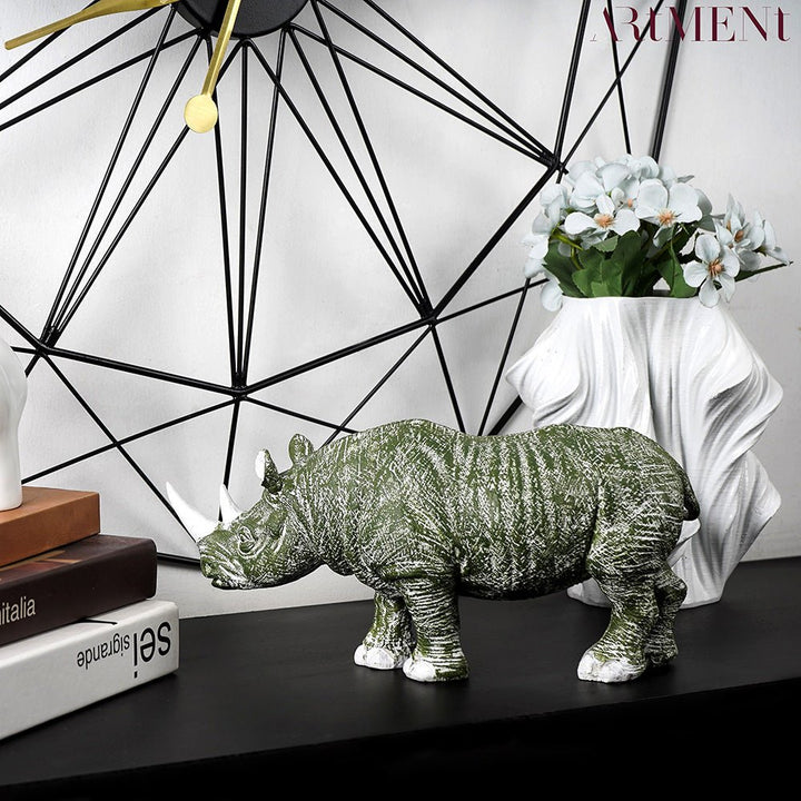 Golden - Horned Rhino Table Accent - The Artment