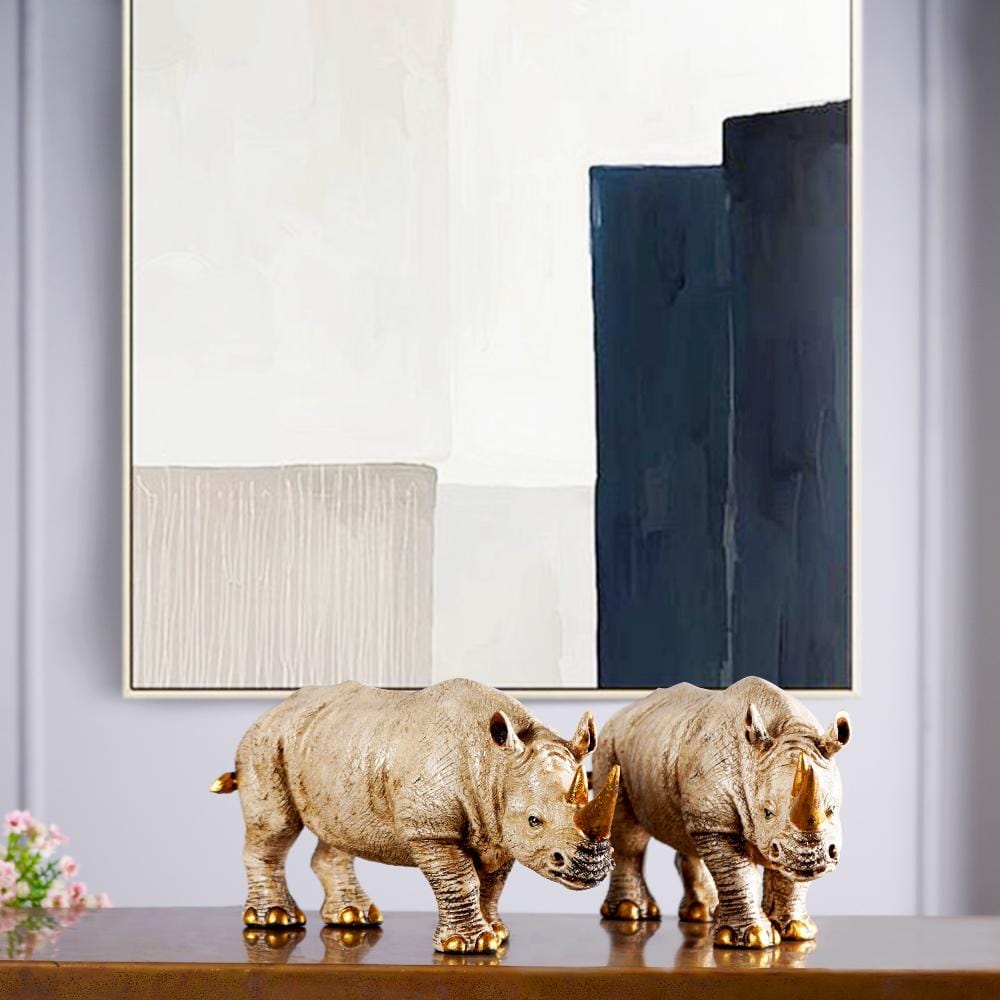 Golden - Horned Rhino Table Accent - The Artment