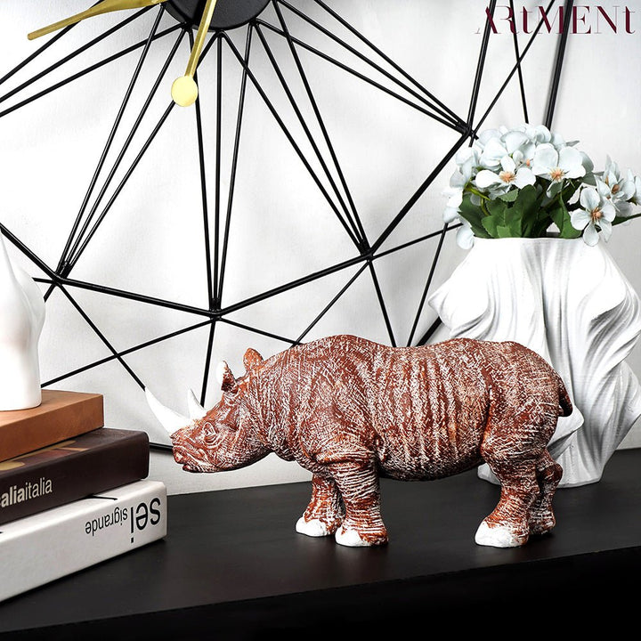 Golden - Horned Rhino Table Accent - The Artment