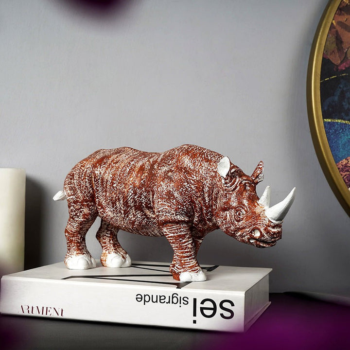 Golden - Horned Rhino Table Accent - The Artment