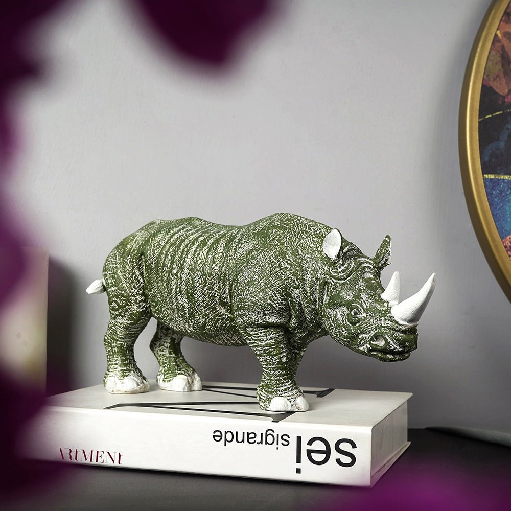 Golden - Horned Rhino Table Accent - The Artment