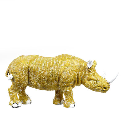 Golden - Horned Rhino Table Accent - The Artment