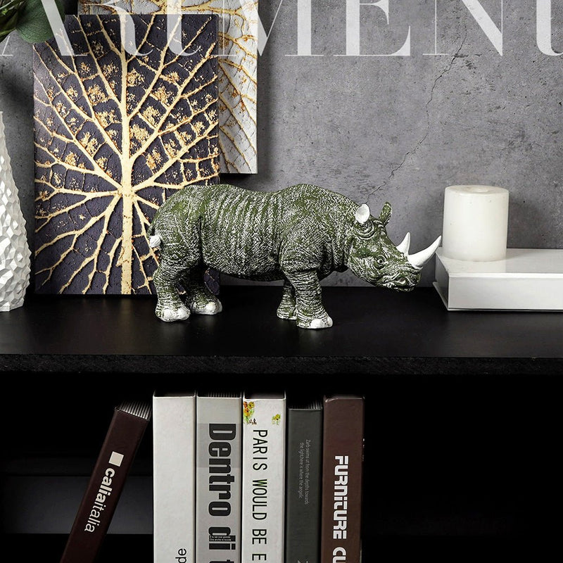 Golden - Horned Rhino Table Accent - The Artment