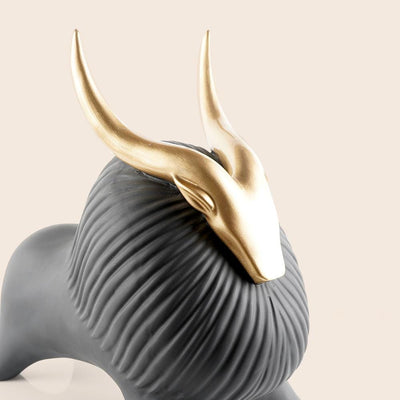 Golden Horned Yak Table Accent - The Artment