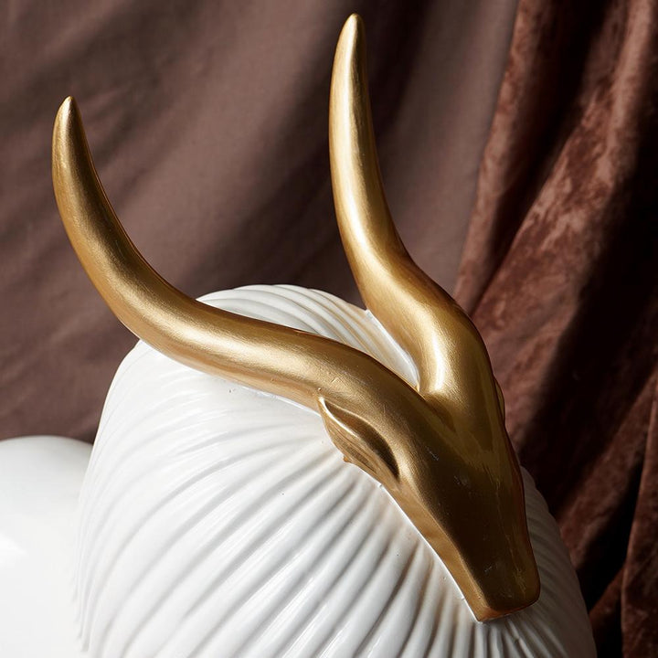 Golden Horned Yak Table Accent - The Artment