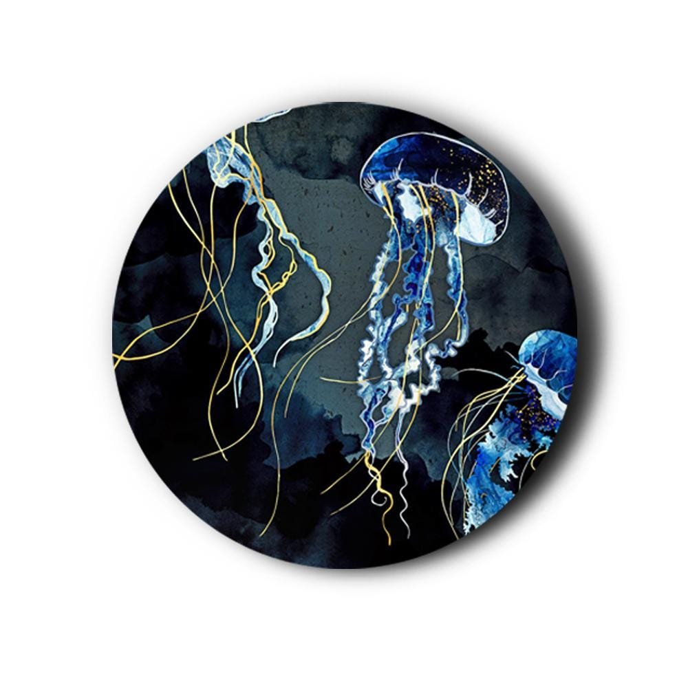 Golden Sea Jellies Canvas (Matte Finish) - The Artment