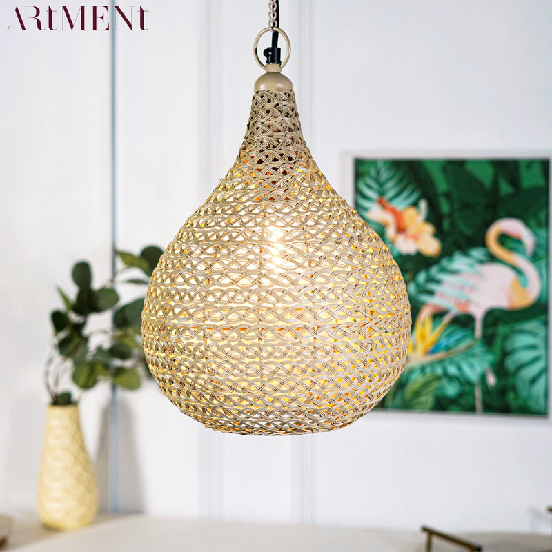 Golden Weave Nest Metal Pendant Lamp - The Artment