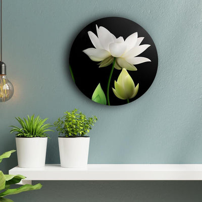 Gracefully White Lotus Canvas (Matte Finish) - The Artment