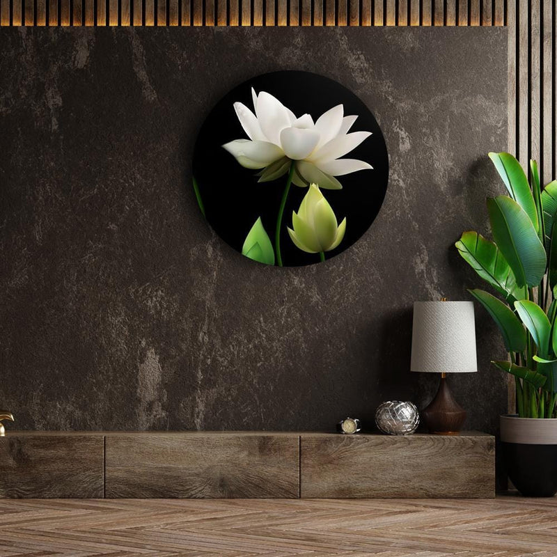 Gracefully White Lotus Canvas (Matte Finish) - The Artment