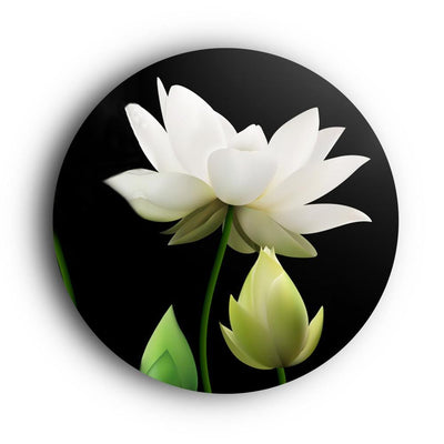 Gracefully White Lotus Canvas (Matte Finish) - The Artment