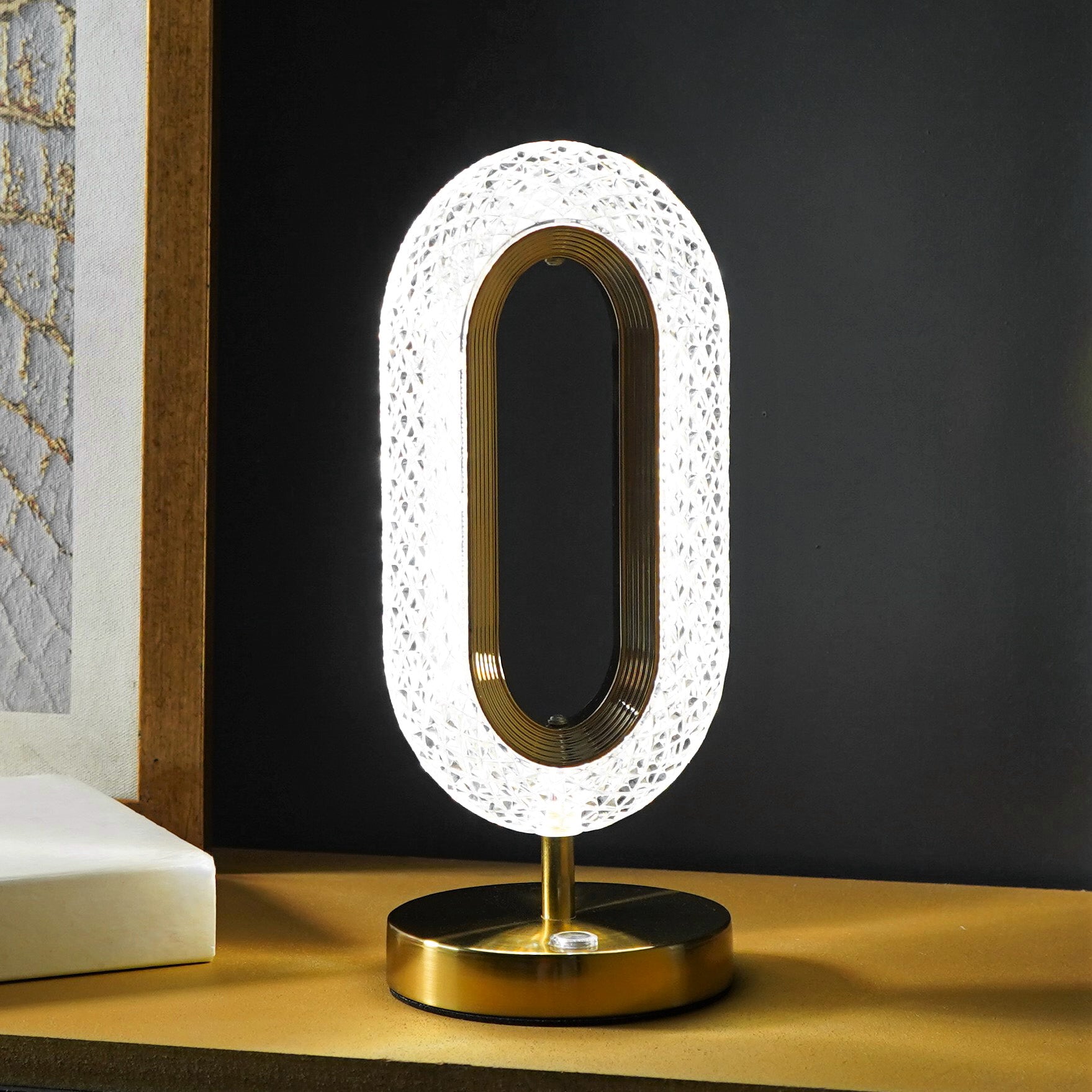 ◎ HALO ハロー SLAB LAMP TABLE 高級家具 レア Halo Tall Table Lamp | Red Cherry Marble with White Cotton Shade