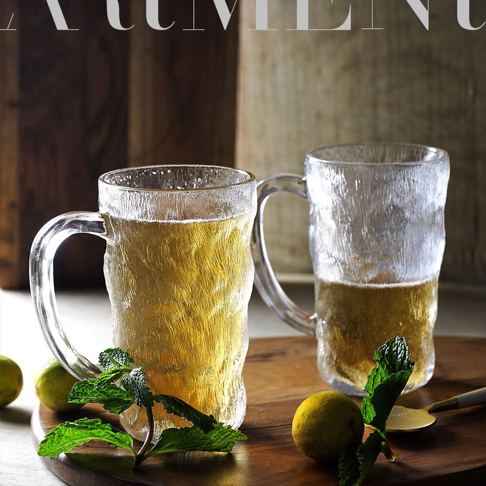 🎁 Impressionism Frosted Beer Mug Set - Set of 4 / Large