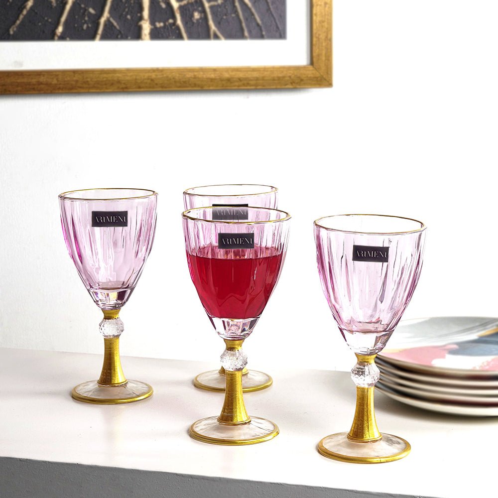 Impressionist Gold Stemmed Wine Glass - The Artment