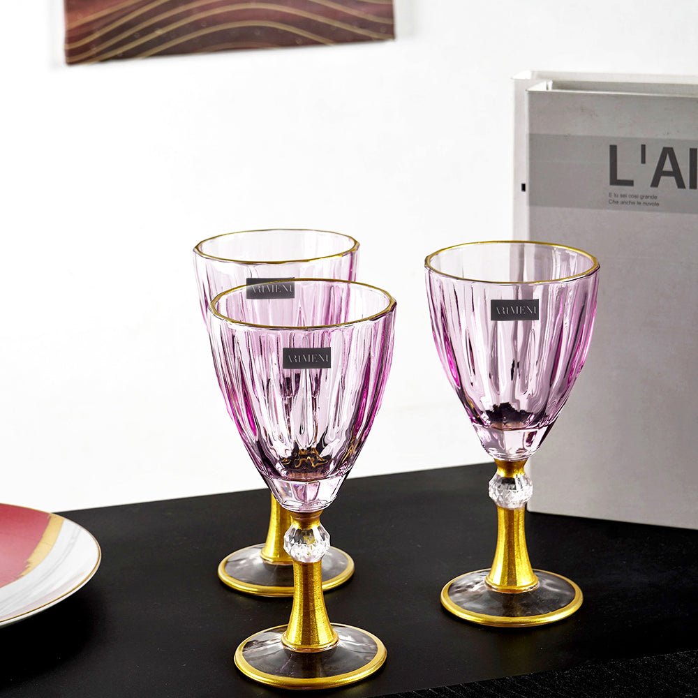 Impressionist Gold Stemmed Wine Glass - The Artment