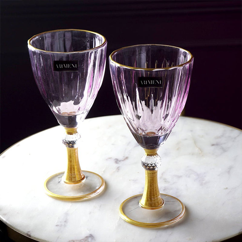 Impressionist Gold Stemmed Wine Glass - The Artment