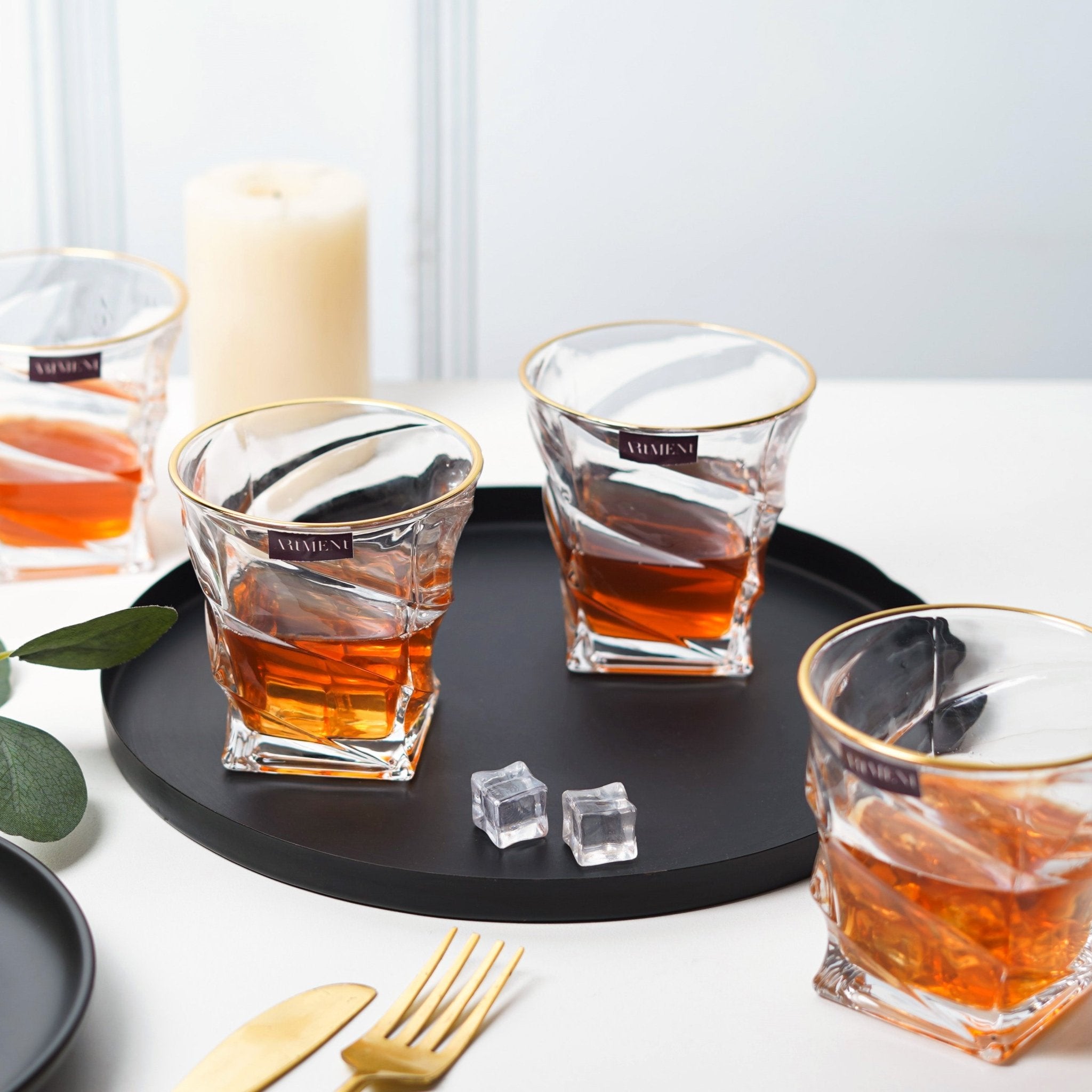 Impressionist Swirl Of Passion Crystal Glass Set – The Artment