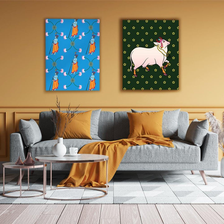 In the Pastures of Gokul Canvas (Matte Finish) - The Artment