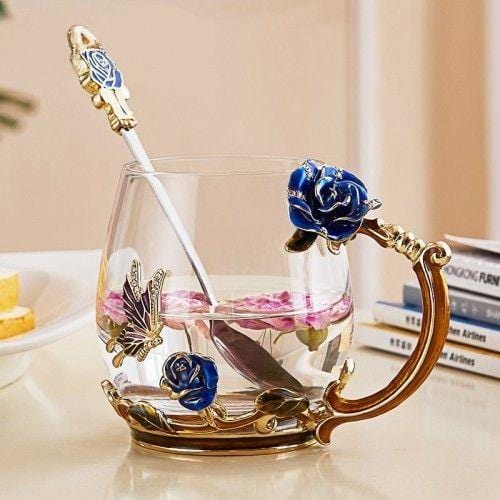 Luxury Crystal Paradise Glass Mug (With Spoon) - The Artment